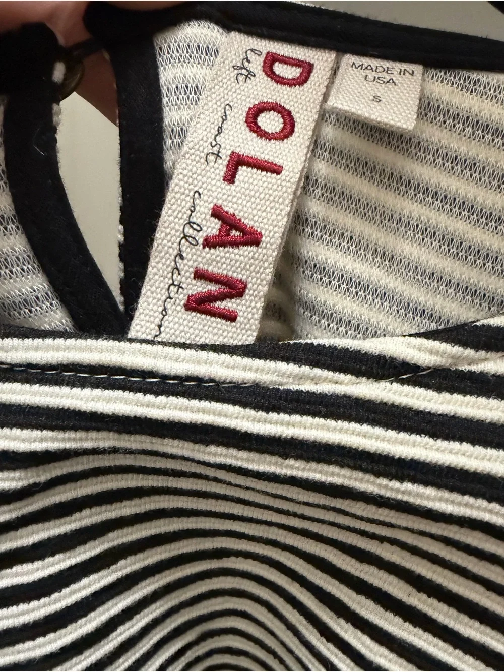 Anthropologie Black and White Striped Puff Sleeve Top